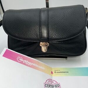 Michael Kors Black Pebbled Leather Flap Chain Shoulder Crossbody Bag W/COA